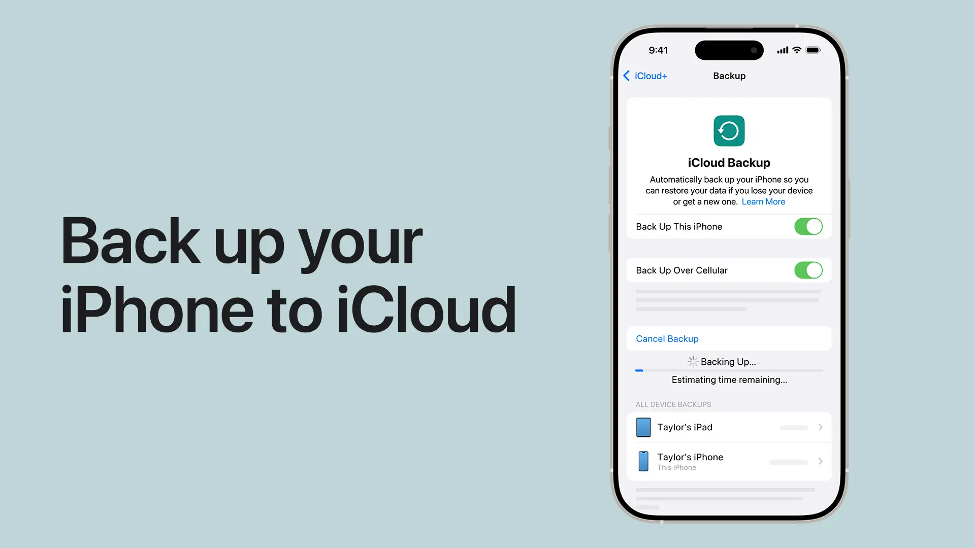 iCloud backup iPhone