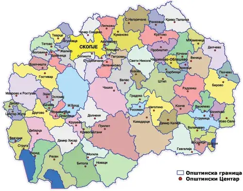 Mapa Macedonii P&oacute;łnocnej i kraj&oacute;w sąsiednich