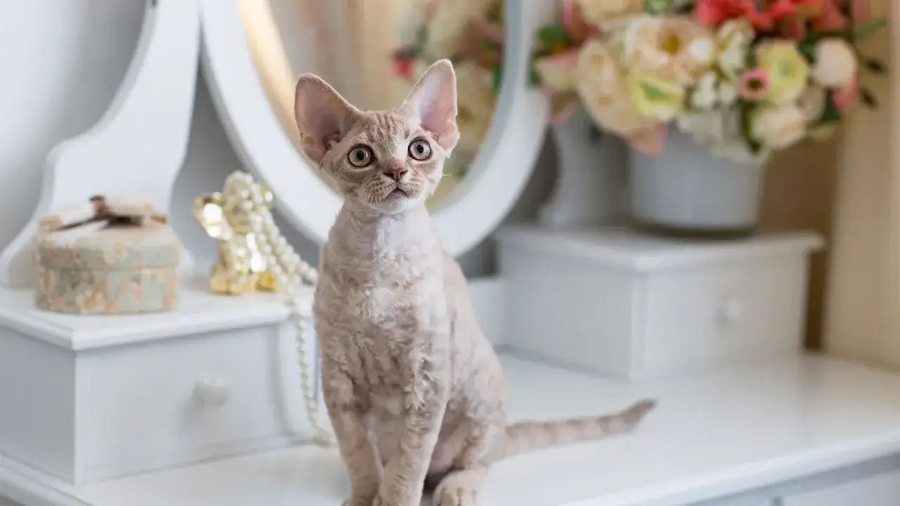 Zdjęcie Biały Devon Rex: Cechy, pielęgnacja i jak znaleźć idealnego kota