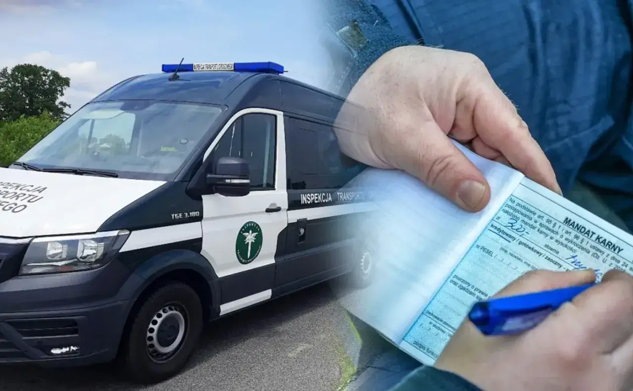 Kontrola ITD, mandat karny dla kierowcy. Inspekcja Transportu Drogowego wystawia karę.