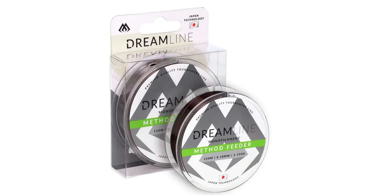 Jaka żyłka do method feeder? Dwie szpulki żyłki Dreamline Method Feeder 150m 0.18mm 5.15kg, z japońską technologią.