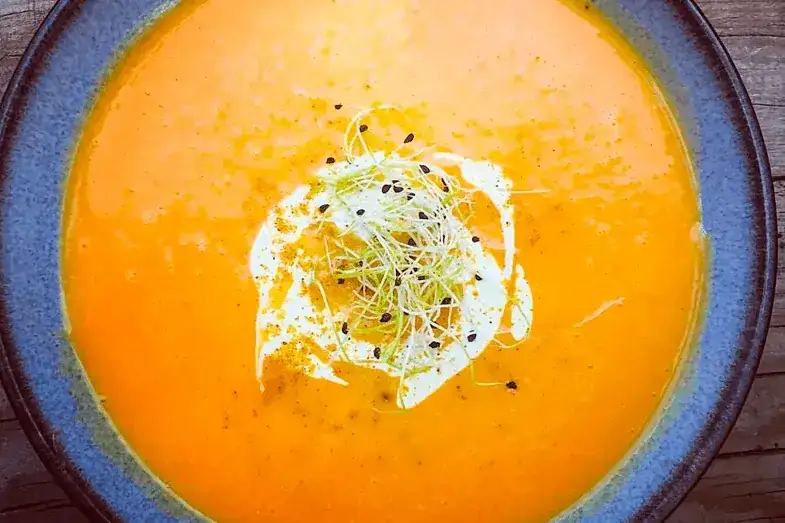 Ingrédients soupe potiron lait de coco curry