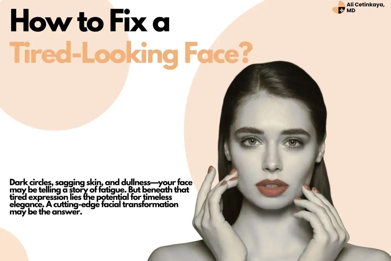 Mujer con una cara cansada, con ojeras y piel apagada, que busca soluciones para recuperar su elegancia.