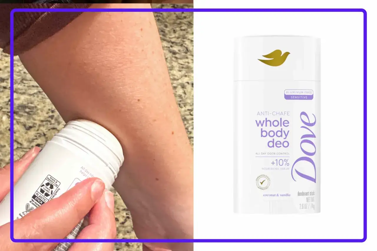 Zapobieganie otartym udóm dzięki antyperspirantowi Dove. Delikatna formuła z serum odżywczym zapewnia komfort przez cały dzień.