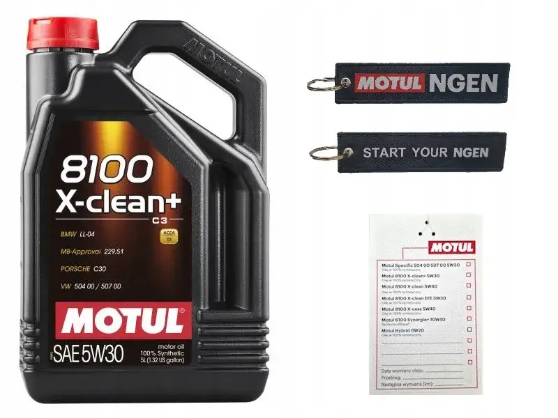 Motul 5W30 X-clean opakowania porównanie