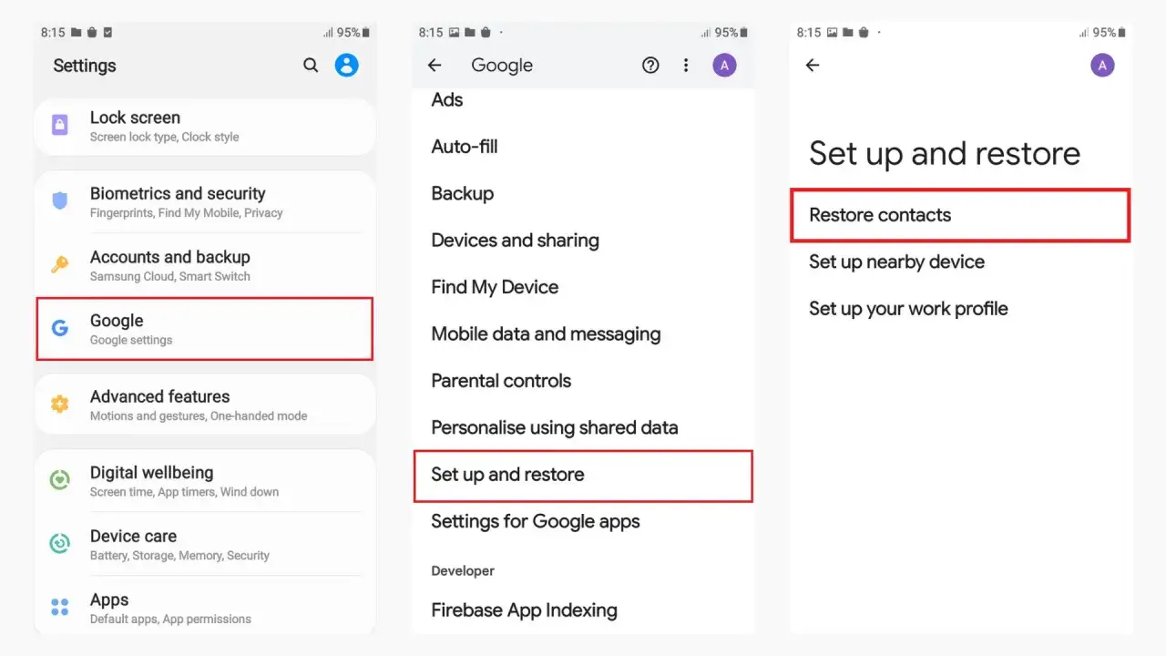 Jak odzyskać kontakty w telefonie? W ustawieniach Google wybierz