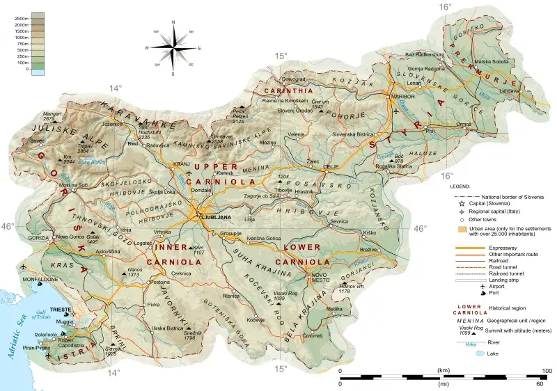 Mapa Słowenii położenie granice