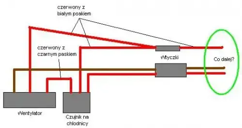 lokalizacje czujnika wentylatora chłodnicy schemat