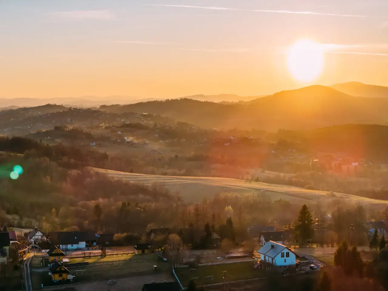 Panorama z Baraniej Góry Beskid Śląski