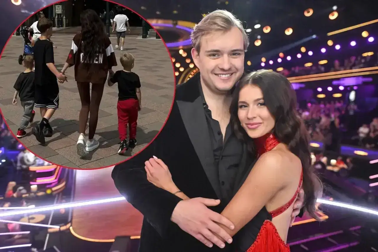 Kevin Mglej z dzieckiem na spacerze i z ukochaną na scenie.