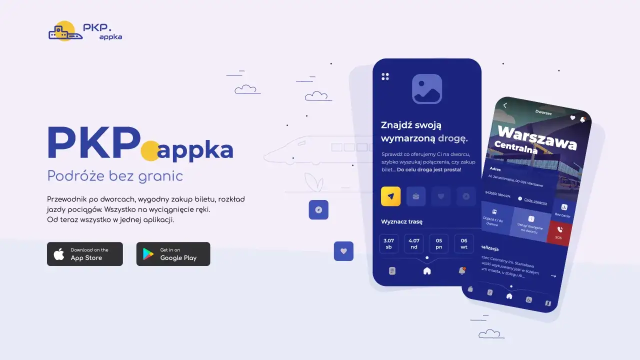 osoba sprawdzająca rozkład pociąg&oacute;w na telefonie aplikacja PKP Intercity