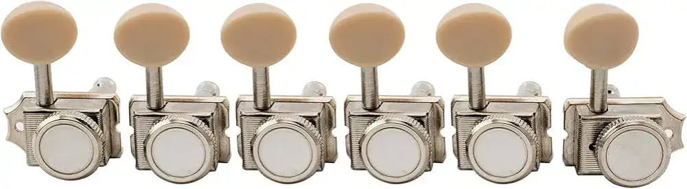układ kluczy gitarowych 6 w rzędzie 3+3