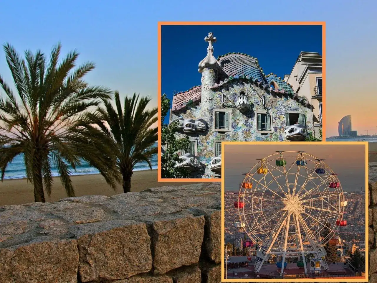 Palmy nad plażą, mozaikowy dom Gaudiego i diabelski młyn – to wszystko tworzy idealną **barcelona pogoda** na wakacje.