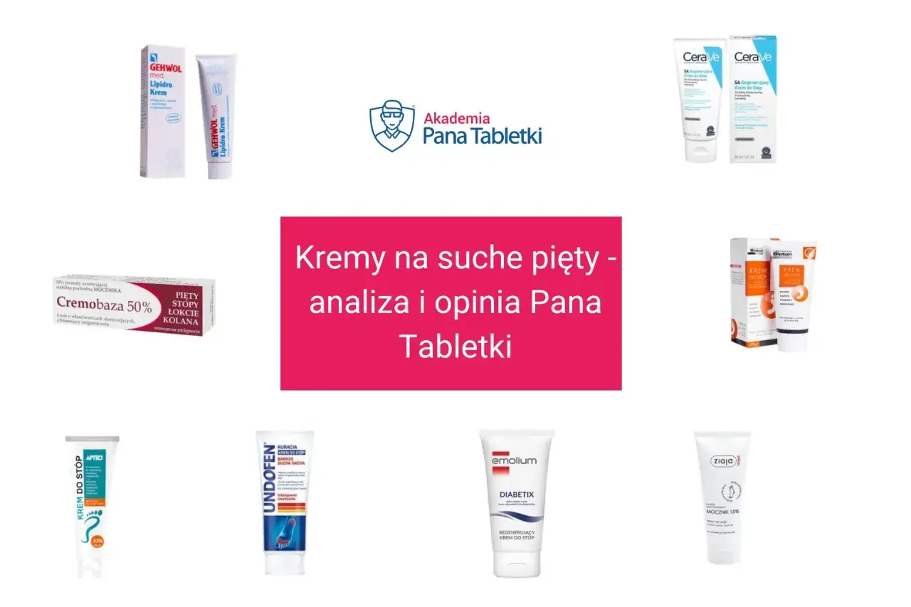 Kremy na suche pięty - analiza i opinia Pana Tabletki. Dowiedz się, od czego pękają pięty i jak sobie z tym radzić.