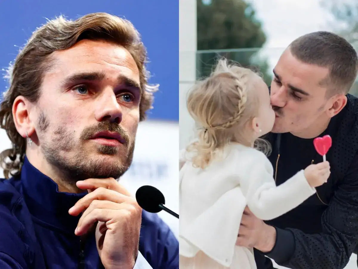Griezmann z córką, słodki moment z dziećmi i lizakiem w kształcie serca.