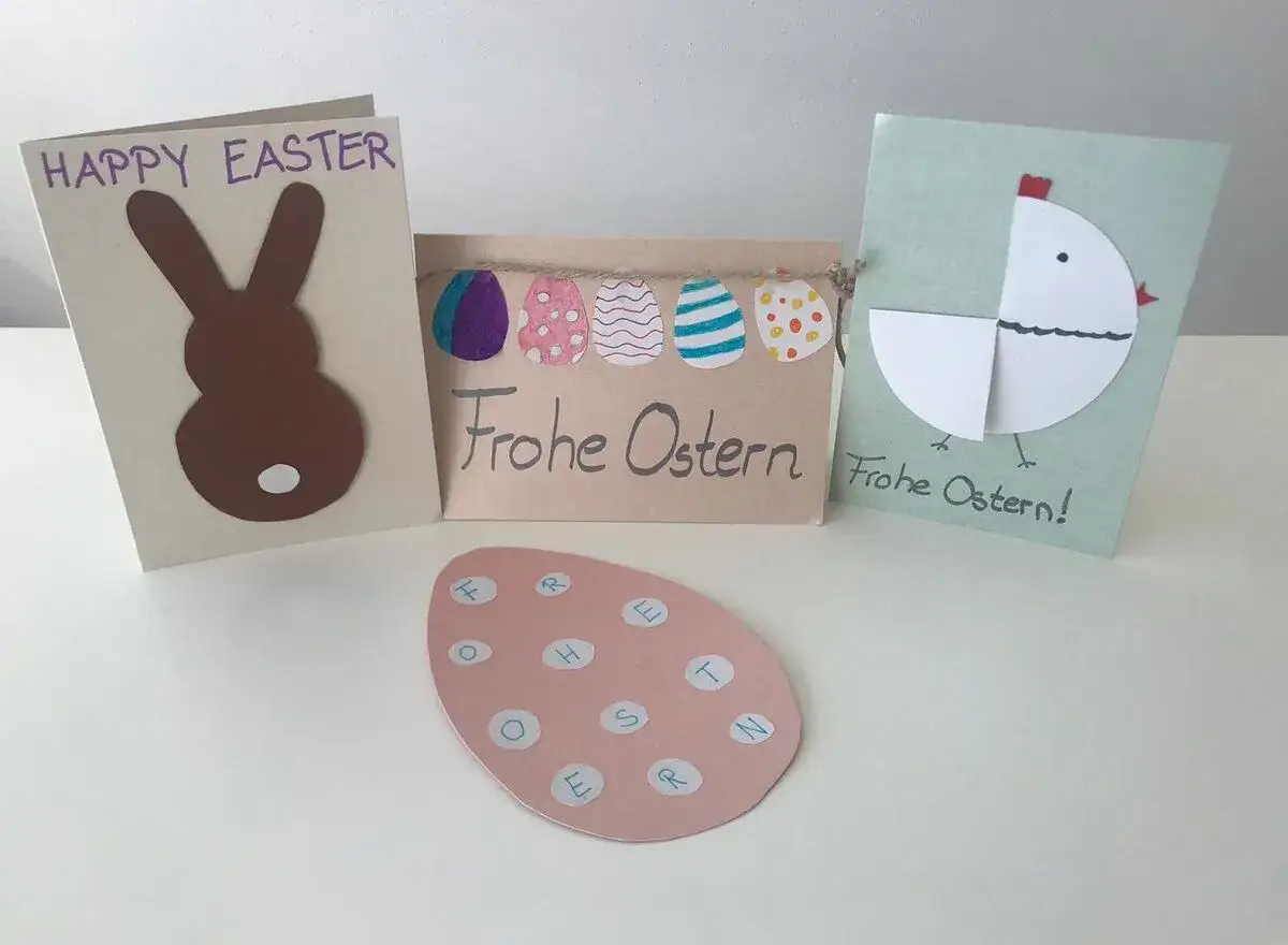 Bunte Osterkarten zum Thema 