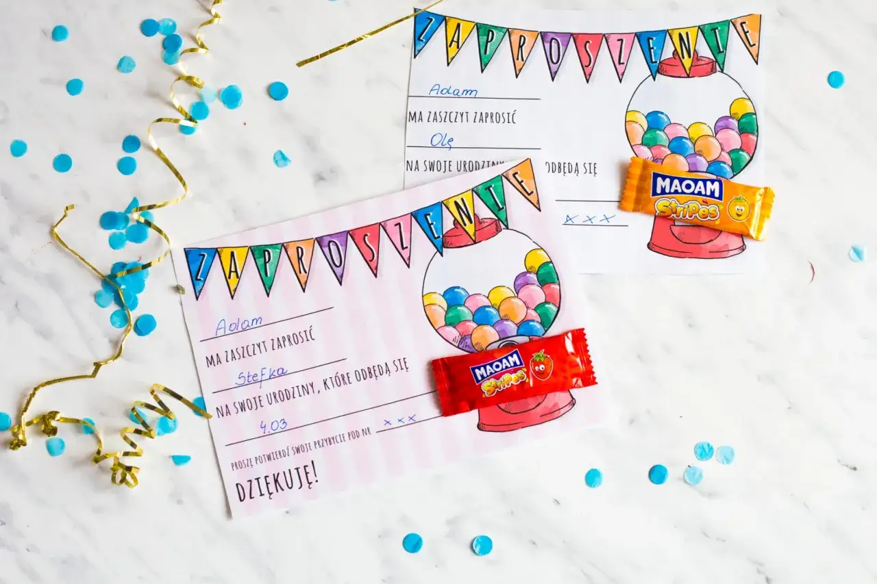 zaproszenia urodzinowe dla dzieci DIY pomysły