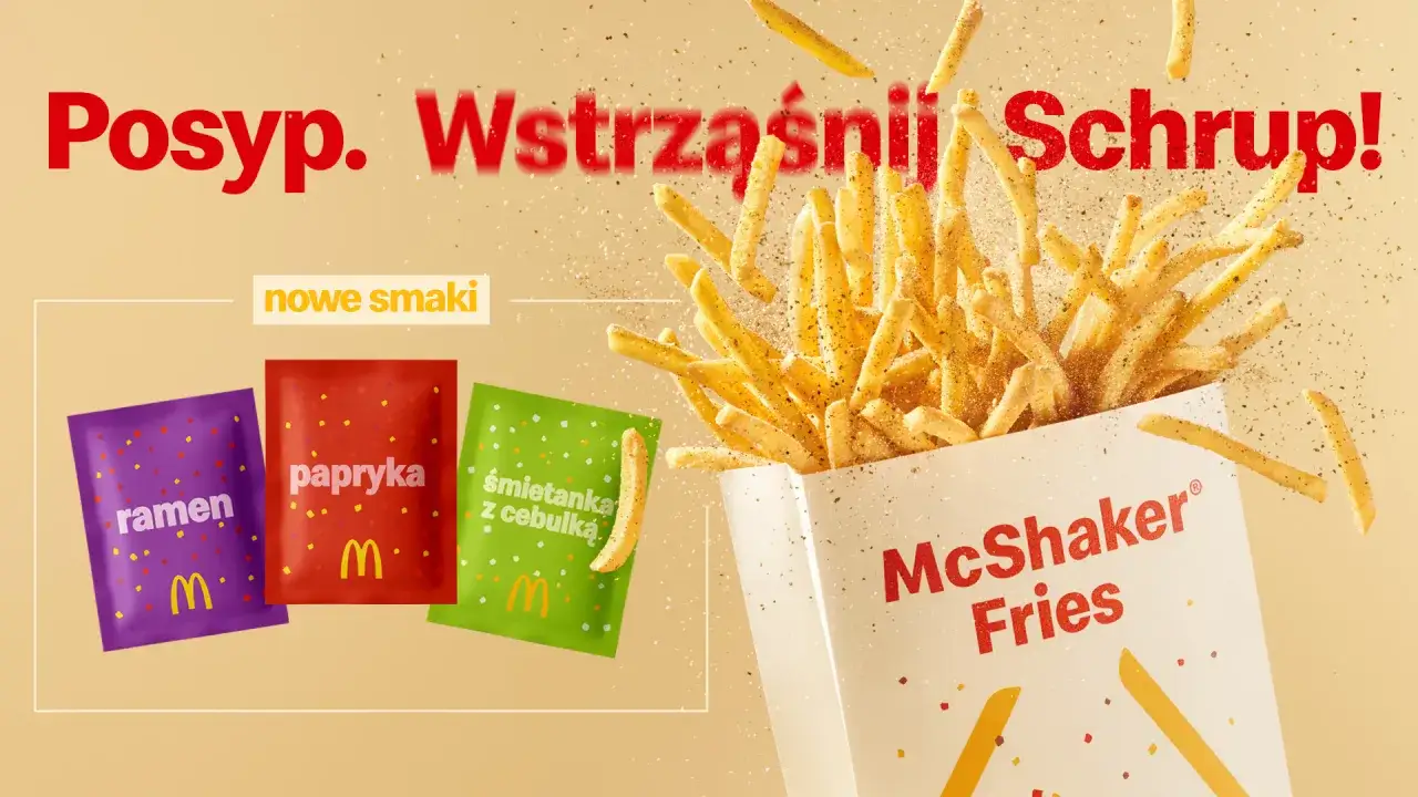 McShaker Fries z nowymi smakami: ramen, papryka, śmietanka z cebulką. Posyp, wstrząśnij, schrup!