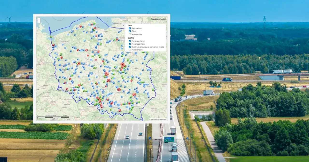 Mapa odcinkowych pomiarów prędkości Polska 2026