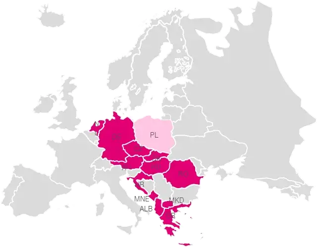 Mapa stref roamingowych UE i świata