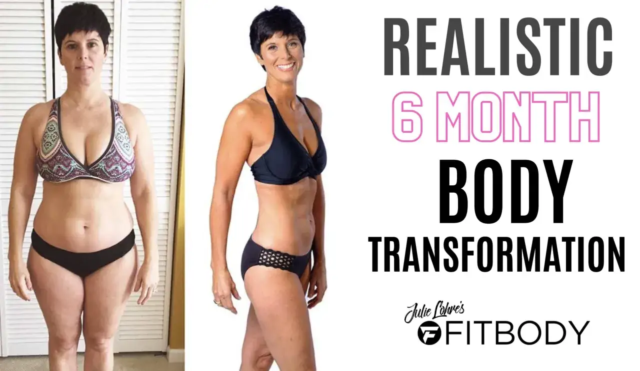 Vorher-nachher-Vergleich einer Frau nach 6 Monaten Training. Sie hat sichtbar abgenommen und ist fitter geworden.