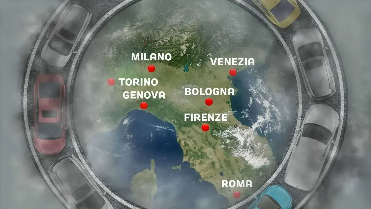 Circolazione auto euro 5 diesel: quali città italiane sono interessate? Mappa con Milano, Torino, Genova, Bologna, Firenze, Roma, Venezia.
