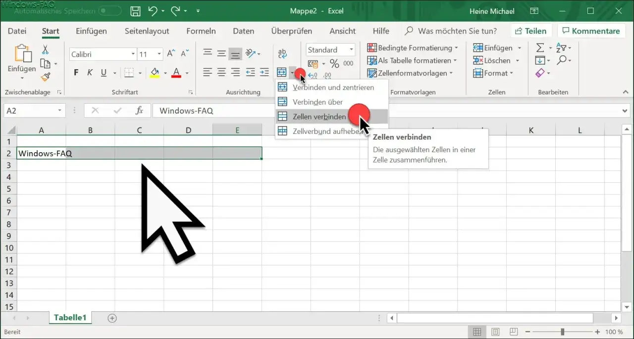 Excel-Menü: 