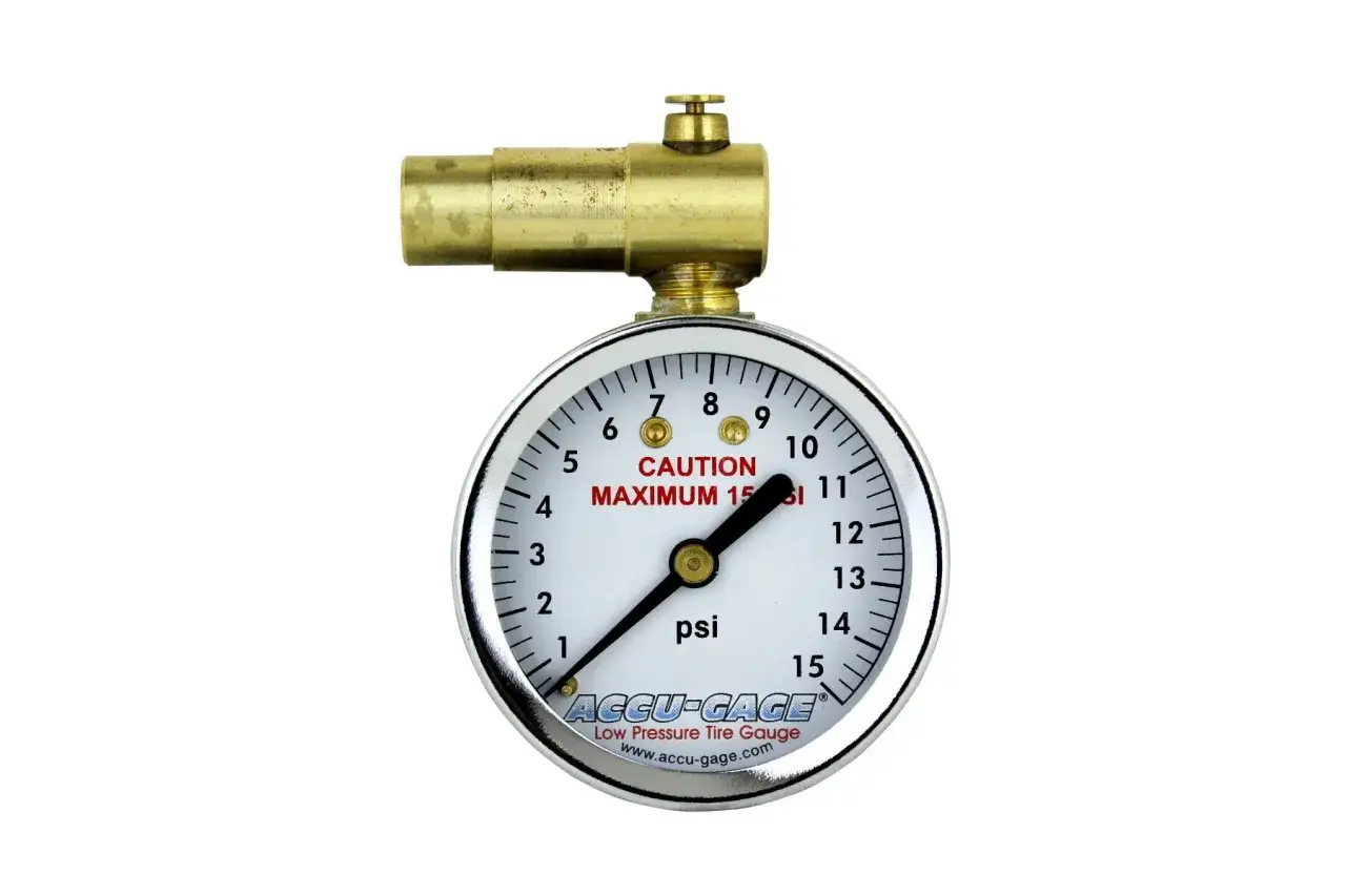 Manometr do roweru pokazuje, ile psi w rowerze. Maksymalne ciśnienie to 15 psi.