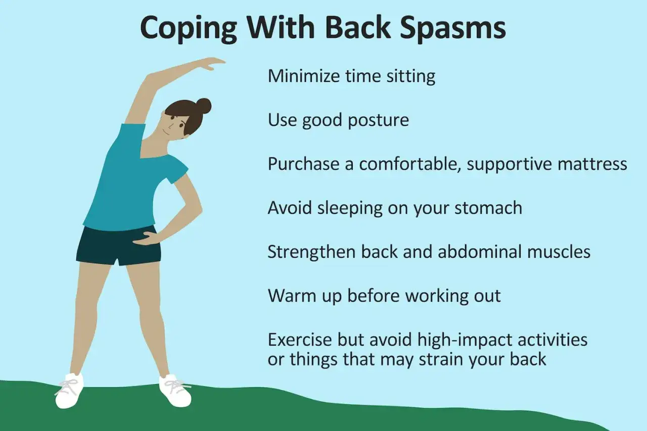 Une femme s'étire, illustrant des conseils pour gérer un spasme lombaire : posture, matelas, sommeil, renforcement musculaire et exercice adapté.