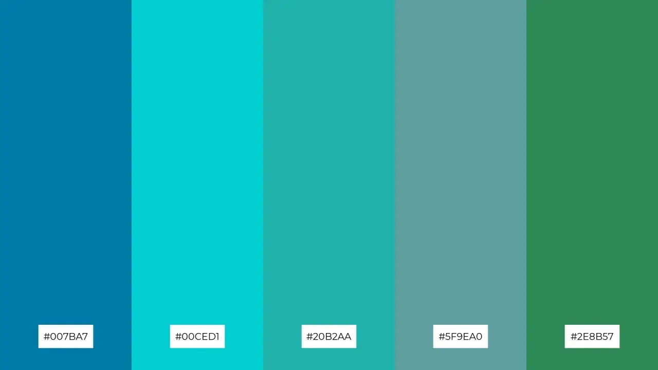 A gradient of blues and greens, from deep cerulean blue to a rich forest green, evoking a serene ocean landscape.