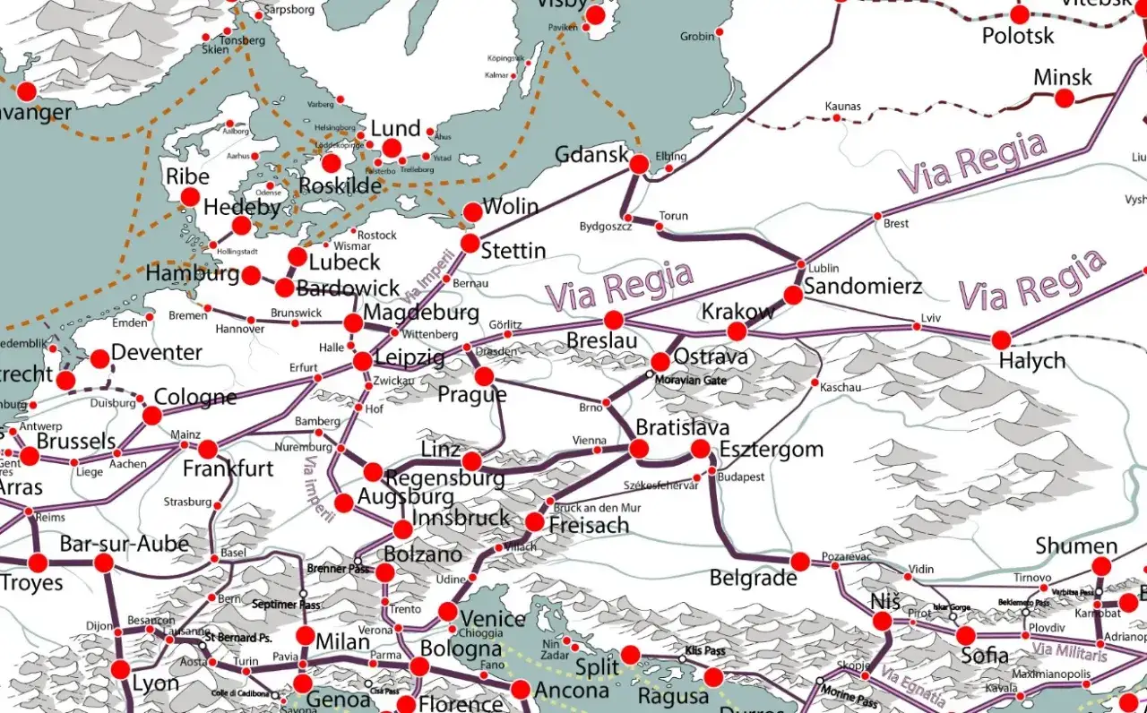 Mapa globalnych szlaków handlowych