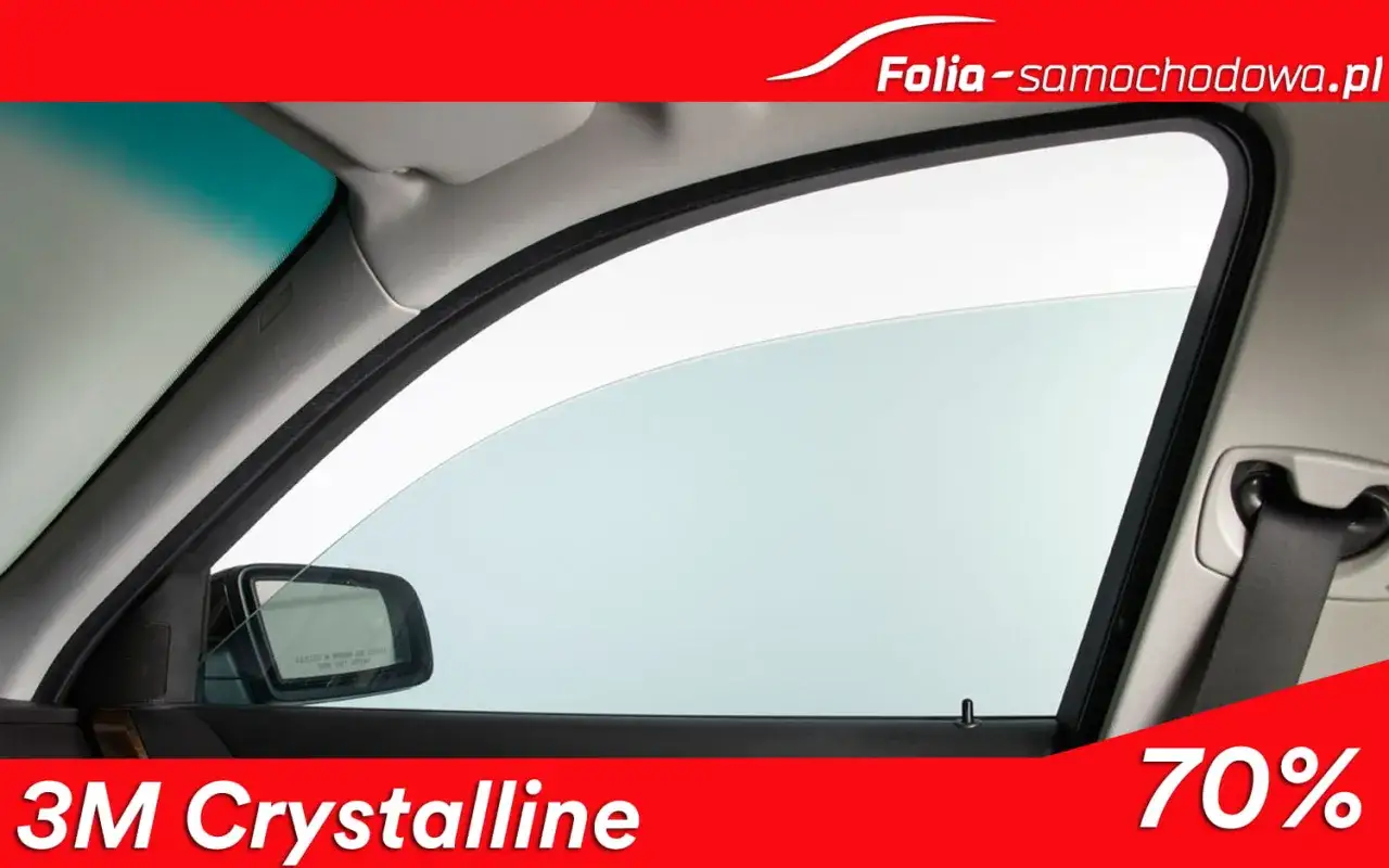 Przyciemnianie szyb stopnie 70% 3M Crystalline. Widok z wnętrza samochodu na przyciemnioną szybę.