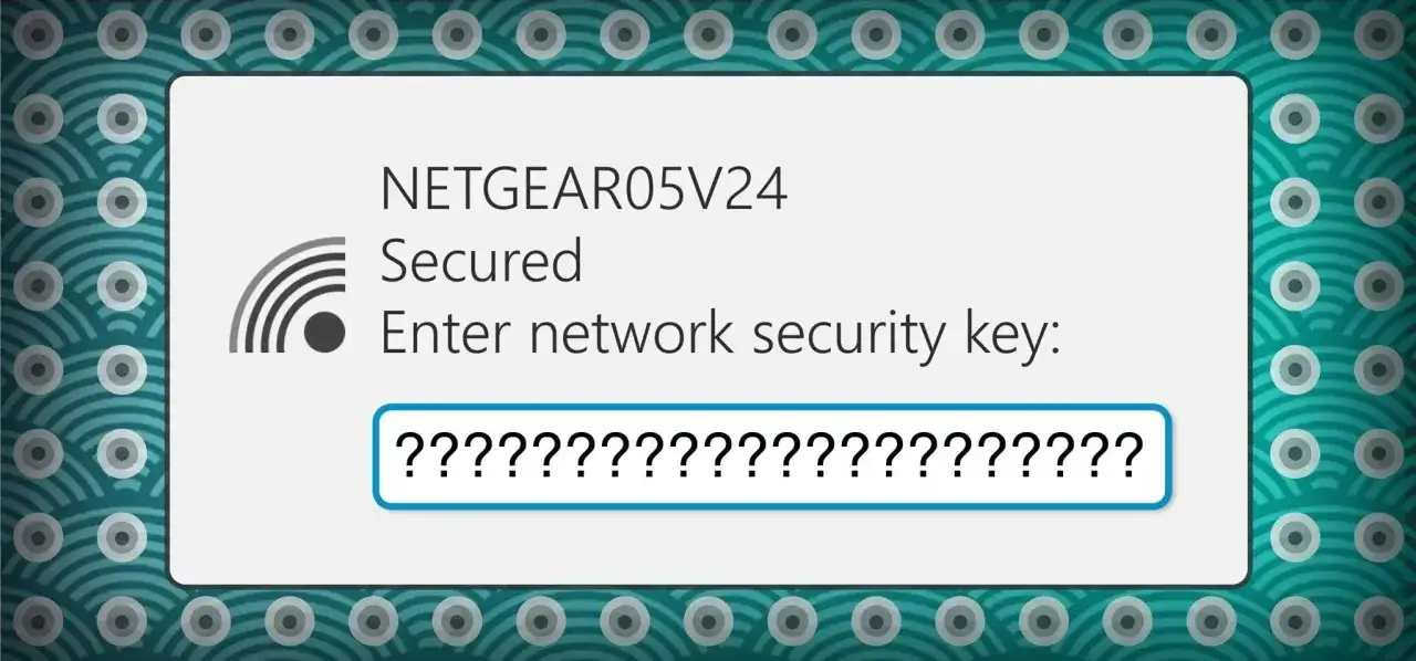 Ekran logowania NETGEAR. Zapomniałeś hasła do Wi-Fi? Wpisz klucz sieciowy, aby odzyskać dostęp.