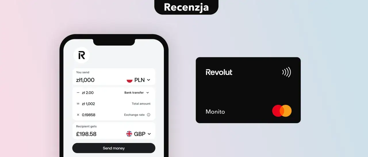 Aplikacja Revolut pokazuje przelew 1000 zł na funty. Dowiedz się, revolut co to za platforma do płatności.
