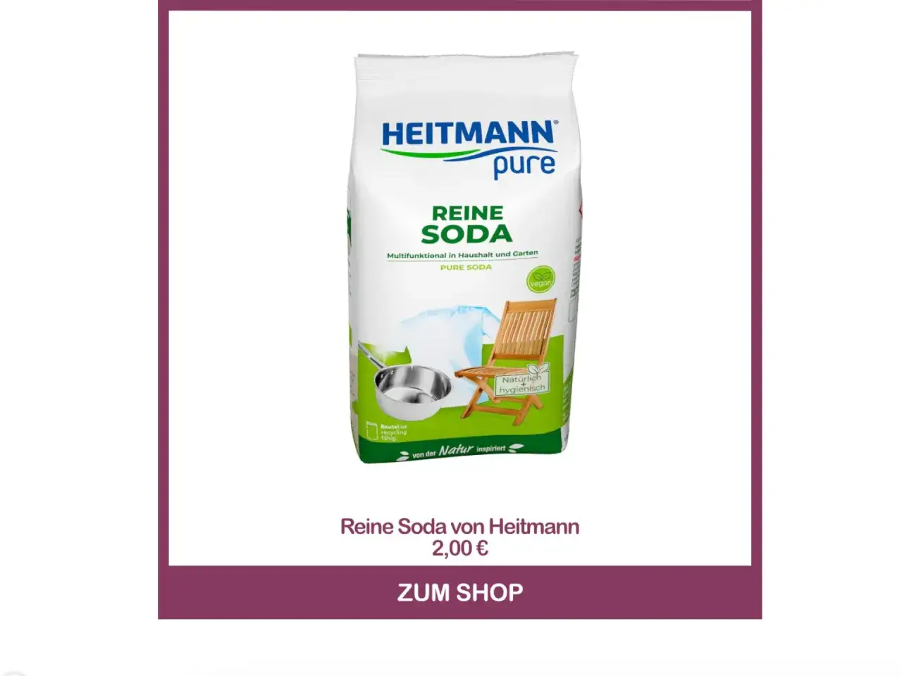 Heitmann Reine Soda: vielseitig einsetzbar, z.B. zum abfluss reinigen mit natron. Für Haushalt & Garten.