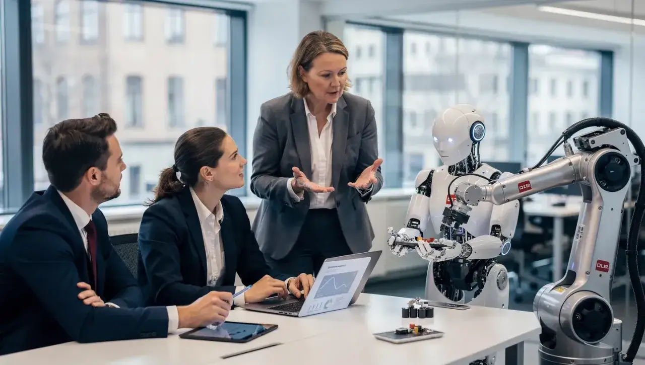 Zespół omawia przyszłość pracy, gdzie roboty mogą zastąpić niektóre zawody, które znikną.