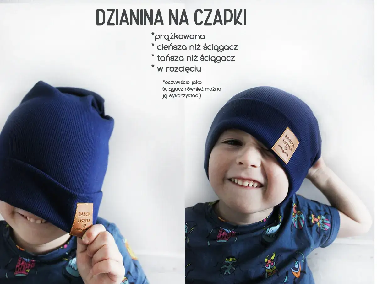 różne dzianiny na czapki dziecięce