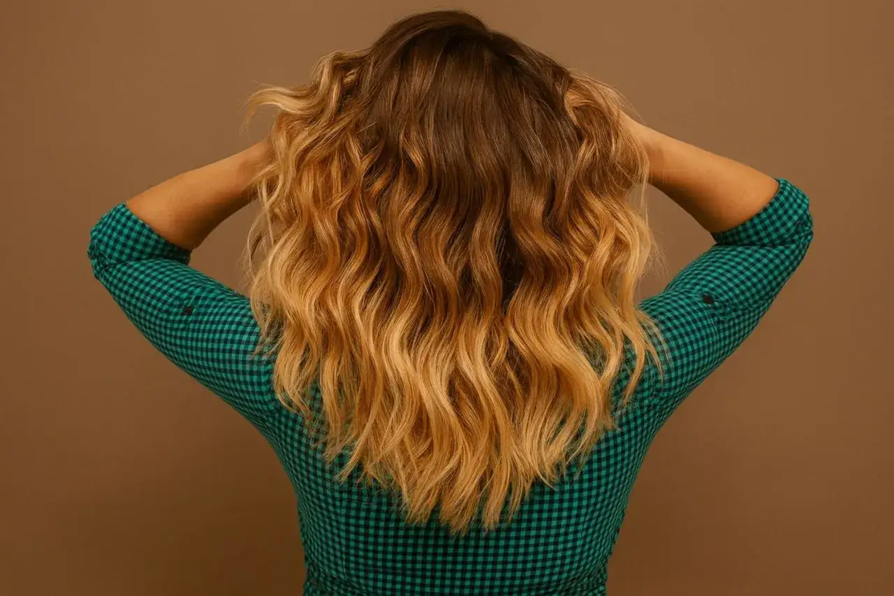 Chevelure ondul&eacute;e et dor&eacute;e, une belle demonstration de quelle routine pour cheveux ondul&eacute;s.
