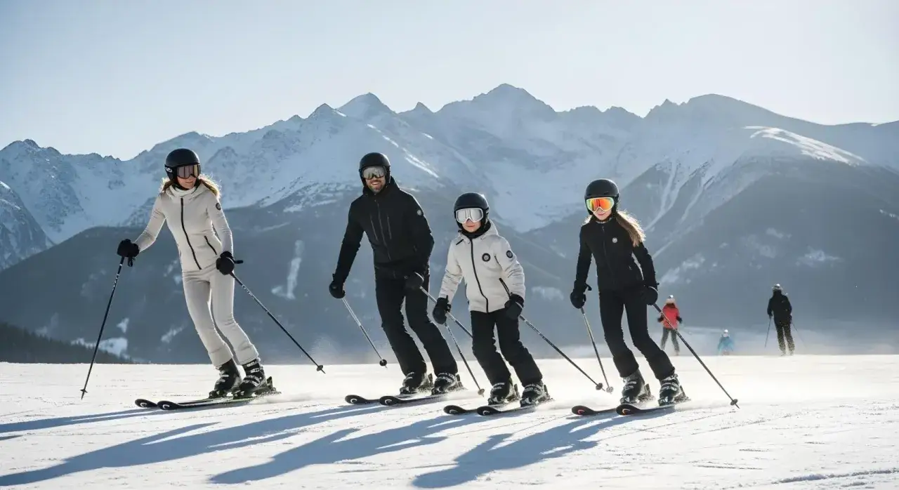 Zakopane zimą, narciarze na stoku