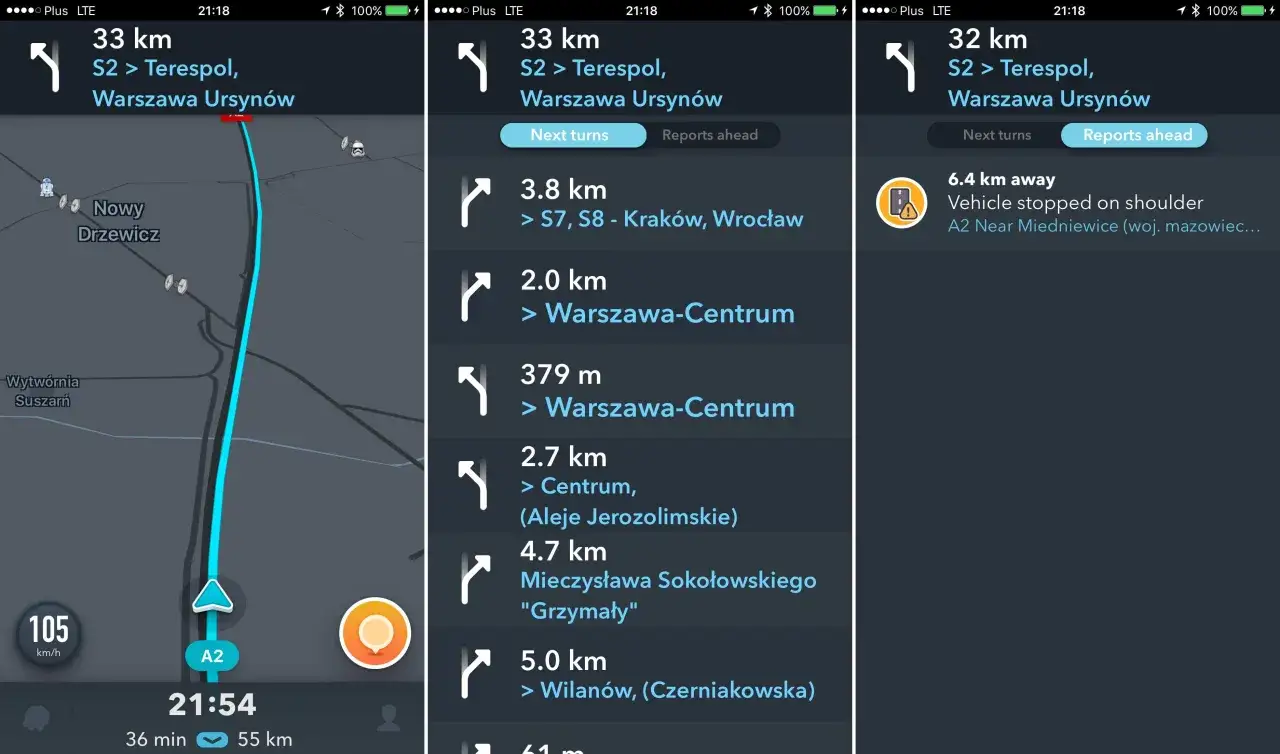 Waze aplikacja interfejs