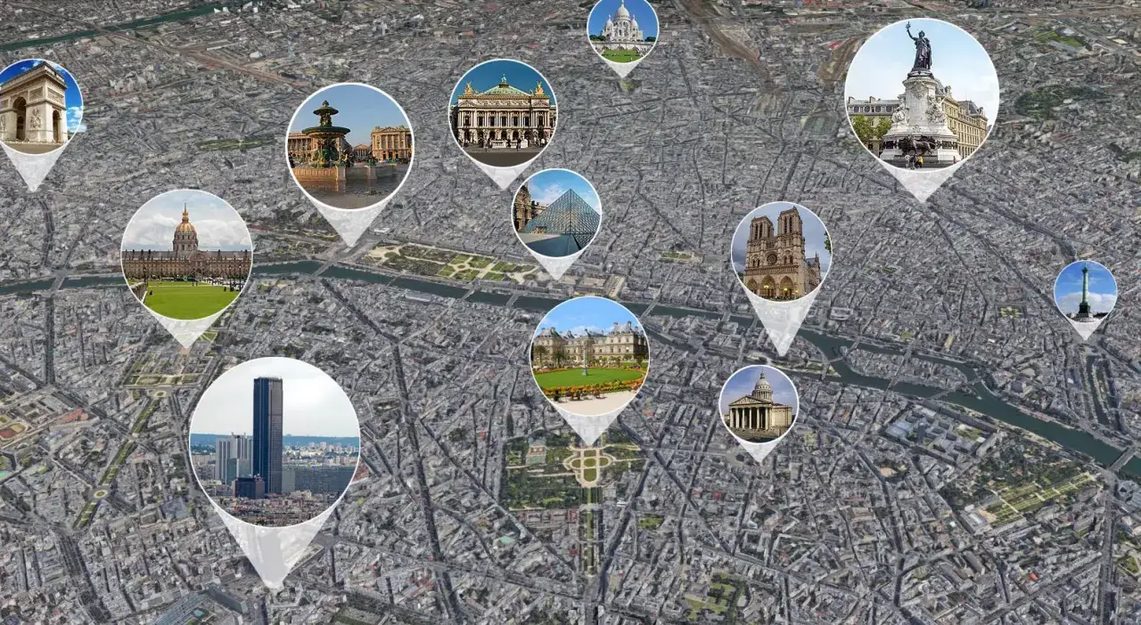 Mapa interactivo de Par&iacute;s: Arco del Triunfo, Sacr&eacute;-C&oelig;ur, Torre Eiffel, Notre Dame, Louvre, Pante&oacute;n, etc. Descubre qu&eacute; ver en Par&iacute;s.
