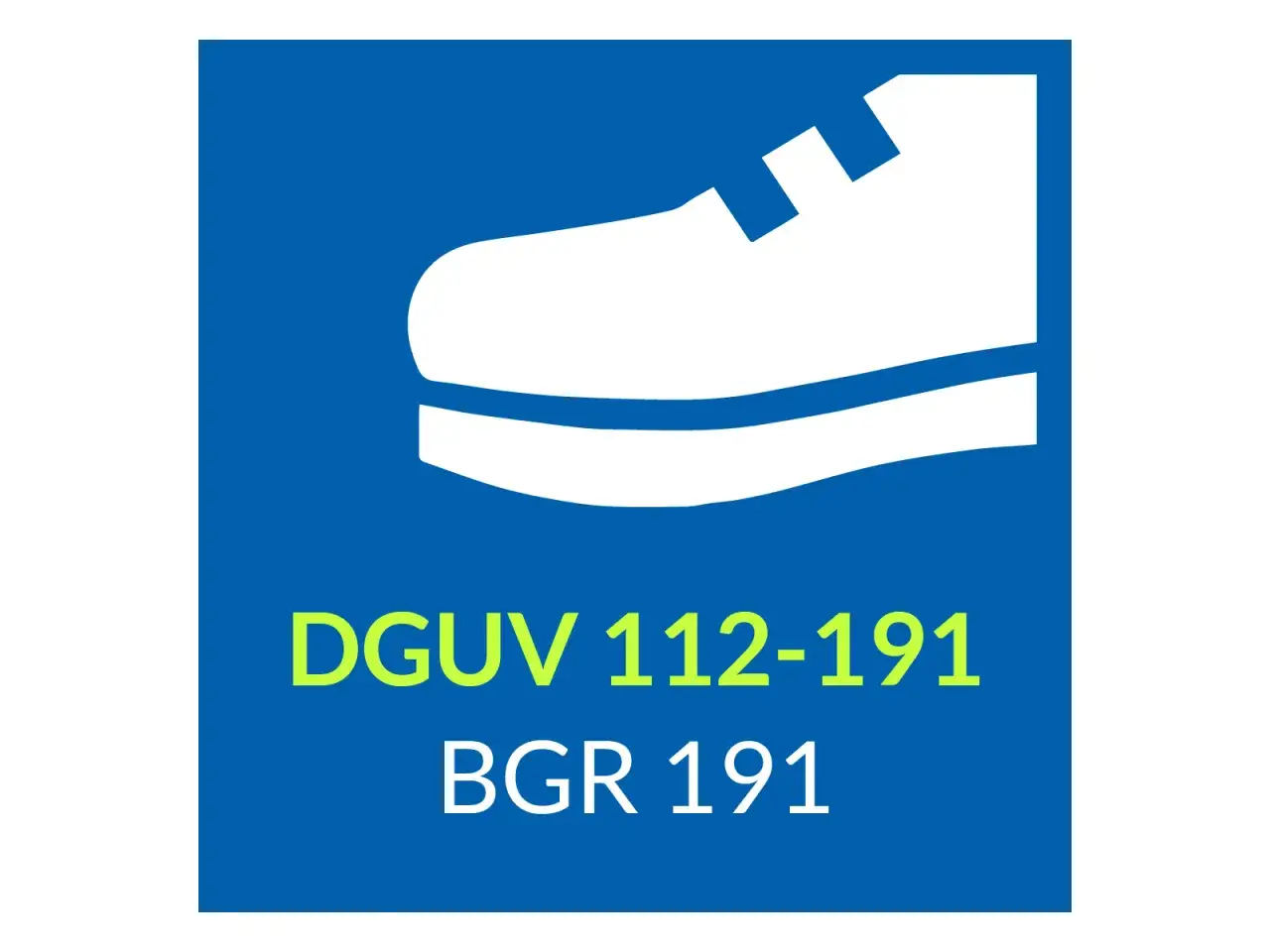 Symbol für Sicherheitsschuhe, DGUV 112-191.