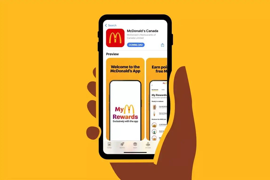 Aplikacja McDonald's ikona i ekran gł&oacute;wny
