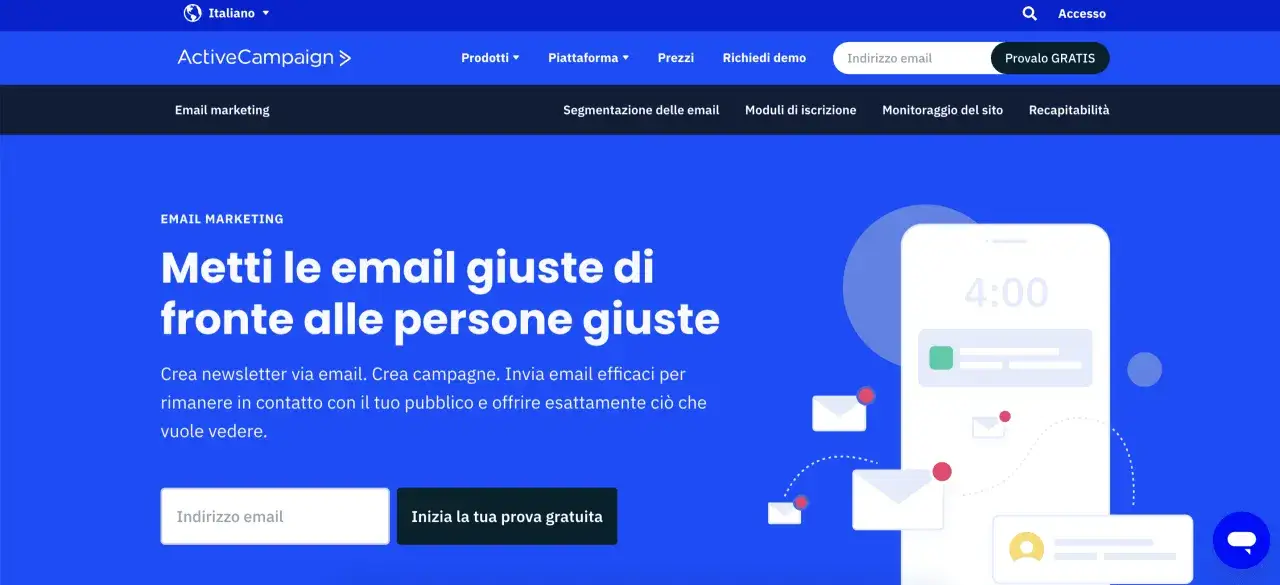 Piattaforma di email marketing per inviare messaggi efficaci al pubblico giusto. Crea campagne e newsletter.