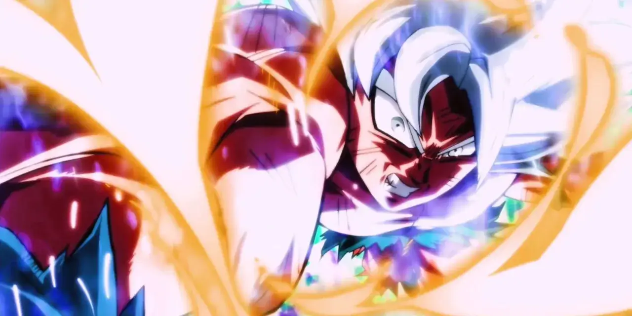 Goku w ultra instynkcie, gotowy do walki. Fani zastanawiają się, kiedy **dragon ball super 2 kiedy** nadejdzie.