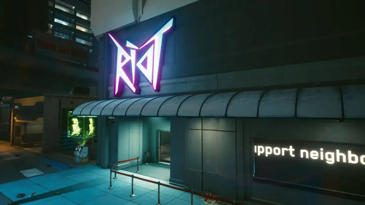 Neonowy znak klubu