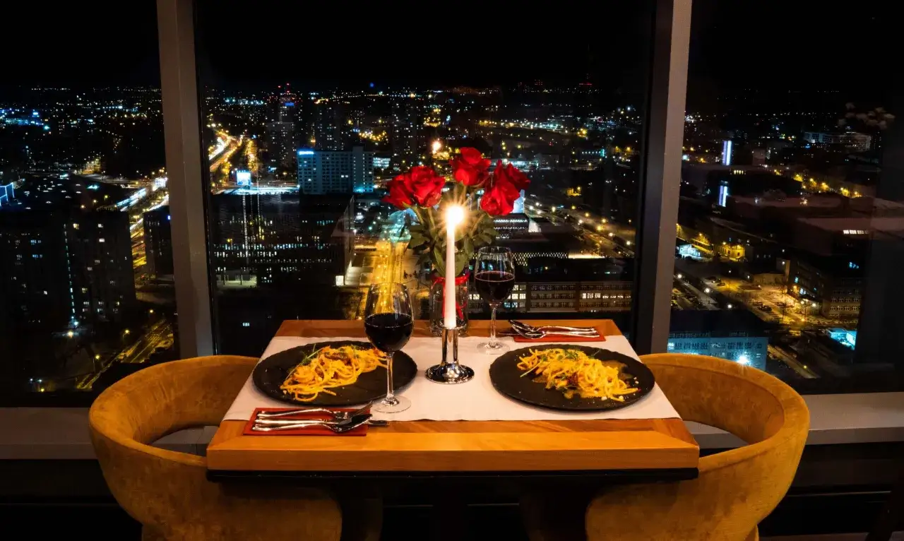 Katowice restauracja z widokiem na miasto romantyczna kolacja