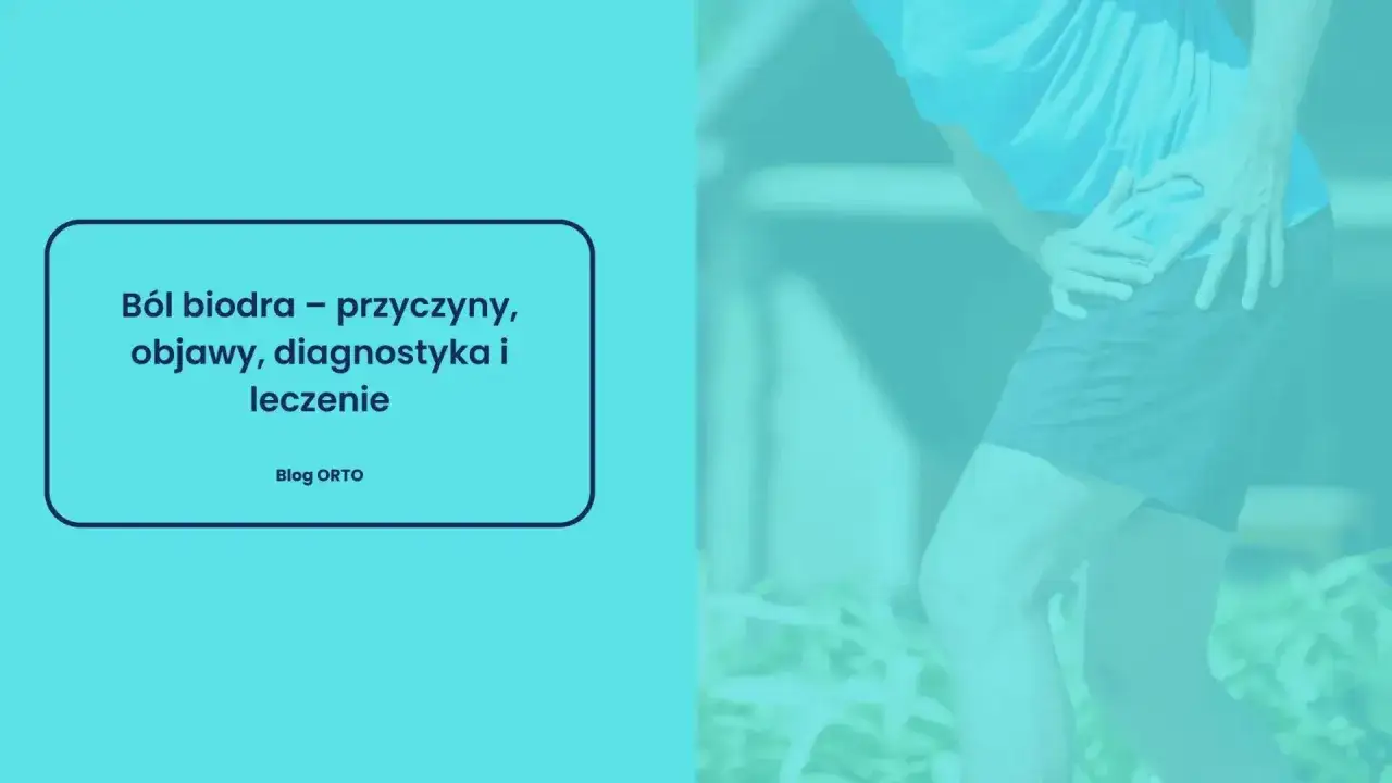 Ból biodra może być objawem zapalenia stawu biodrowego. Na grafice mężczyzna trzyma się za bolące biodro.