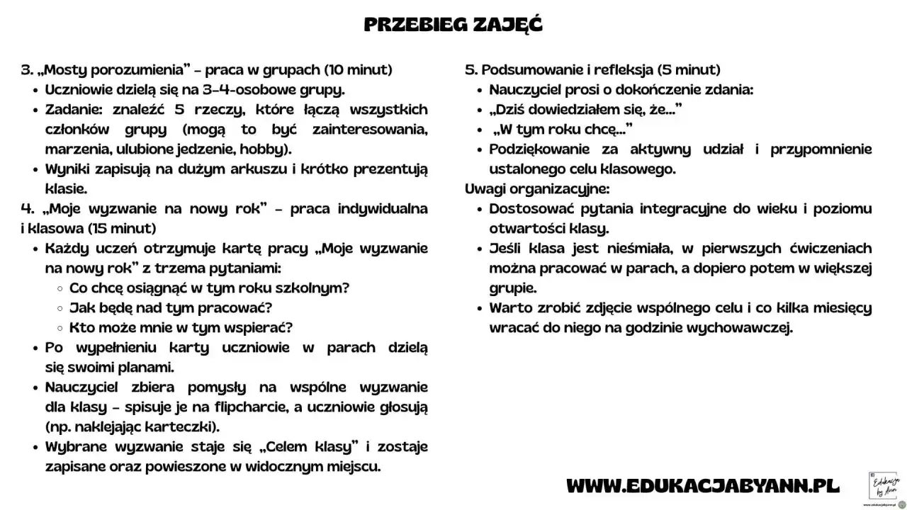 Tematy lekcji wychowawczych klasa 4: 