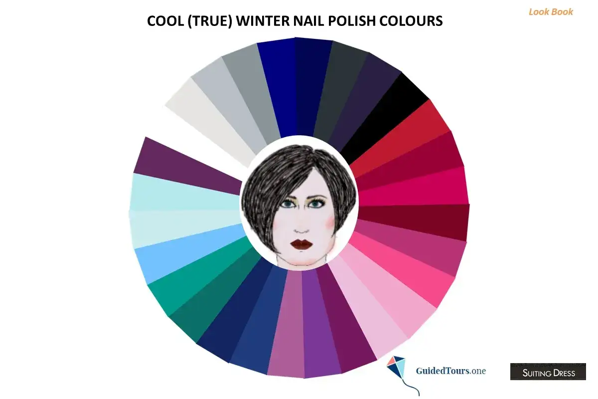 Paleta de colores para la colorimetr&iacute;a invierno: tonos fr&iacute;os y vibrantes para u&ntilde;as, inspirados en la estaci&oacute;n.
